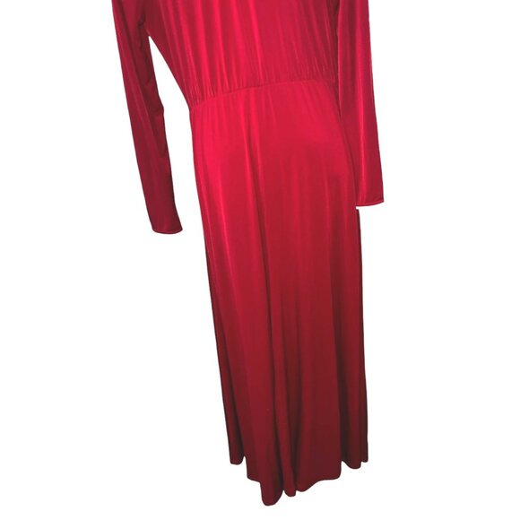 Lane Bryant Glamour VNeck Maxi Robe Wrap Dress Sz 14/16 (XL) Womens Red Long Sle - Picture 15 of 16
